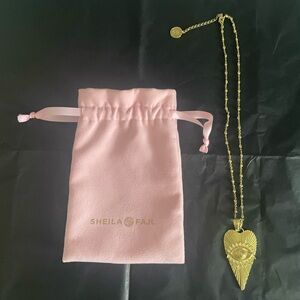 Sheila Fajl Love Me Evil Eye Heart Necklace Gold 18K Gold Plated